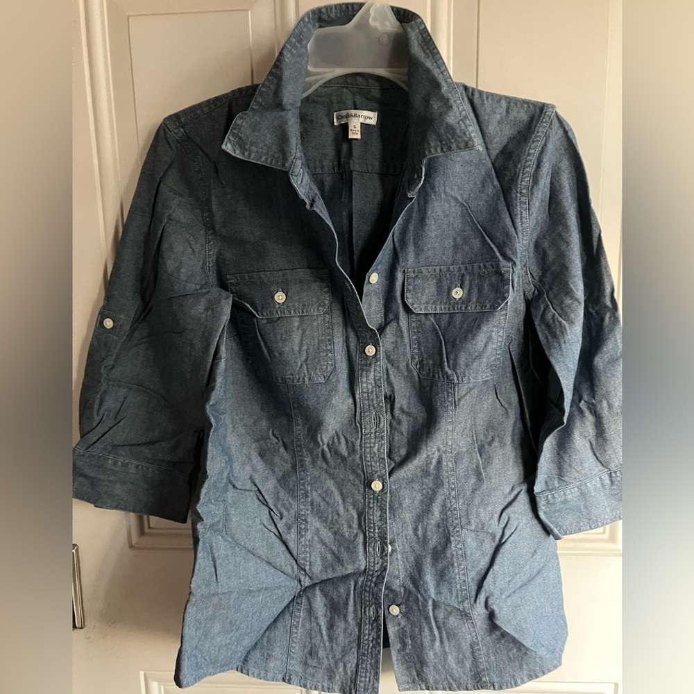 Croft&Barrow button front denim shirt size small